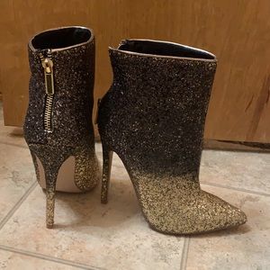 Gold ombré booties